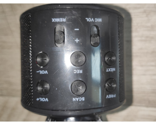 Микрофон караоке беспроводный WS-858 с BT и аккумулятором черный