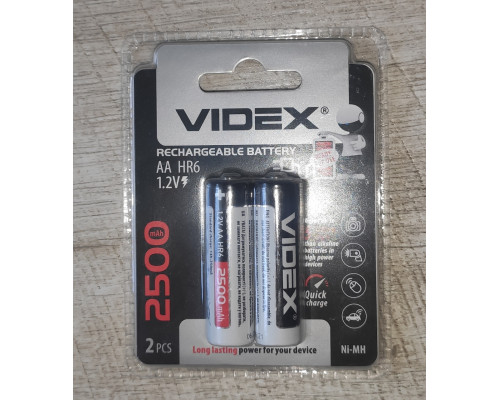 Распродажа Аккумуляторы Videx AAA HR6 2500 2шт/уп новые Распродажа Аккумуляторы Videx AAA HR6 2500 2шт/уп новые