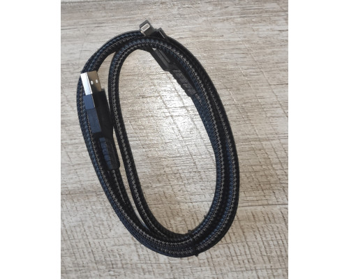 Кабель быстрой зарядки Hoco U110 USB to IP усиленная оплётка 1.2 м черный