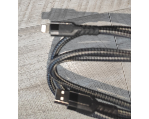 Кабель быстрой зарядки Hoco U110 USB to IP усиленная оплётка 1.2 м черный