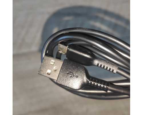Кабель зарядки Hoco X20 USB to Micro USB прорезиненный черный 2 м