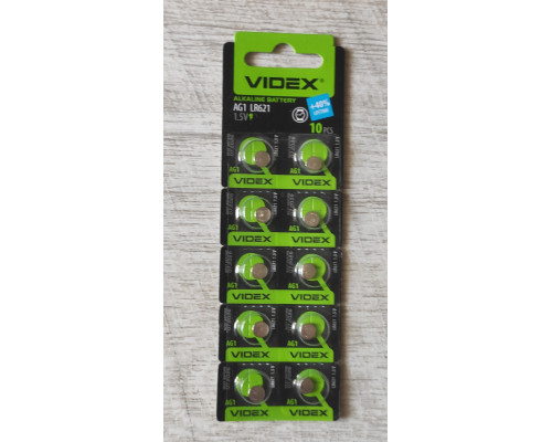 Уценка Батарейка Videx Alkaline AG1 LR621 1.5V блистер 10 шт Уценка Батарейка Videx Alkaline AG1 LR621 1.5V блистер 10 шт