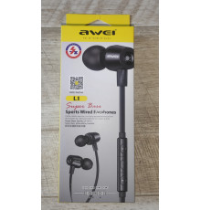 Распродажа Наушники проводные вакуумные Awei L1 с микрофоном черные новые