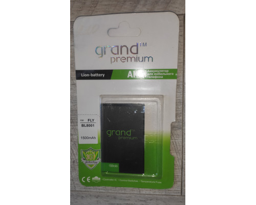 Распродажа Аккумуляторная батарея Grand Premium для смартфона Fly BL8001 1500 mAh Распродажа Аккумуляторная батарея Grand Premium для смартфона Fly BL8001 1500 mAh