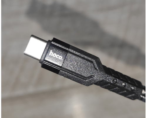 Кабель зарядки Hoco U110 USB to Type C усиленная оплётка 1.2 м черный Кабель зарядки Hoco U110 USB to Type C усиленная оплётка 1.2 м черный