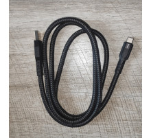 Кабель зарядки Hoco U110 USB to Type C усиленная оплётка 1.2 м черный