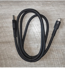 Кабель зарядки Hoco U110 USB to Type C усиленная оплётка 1.2 м черный