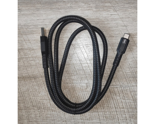 Кабель зарядки Hoco U110 USB to Type C усиленная оплётка 1.2 м черный Кабель зарядки Hoco U110 USB to Type C усиленная оплётка 1.2 м черный