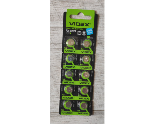 Уценка Батарейка Videx Alkaline AG6 LR921 1.5V блистер 10 шт Уценка Батарейка Videx Alkaline AG6 LR921 1.5V блистер 10 шт
