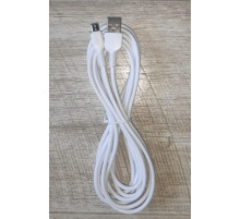 Кабель зарядки Hoco X20 USB to Micro USB прорезиненный белый 3 м