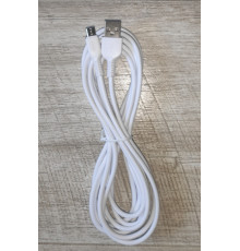 Кабель зарядки Hoco X20 USB to Micro USB прорезиненный белый 3 м