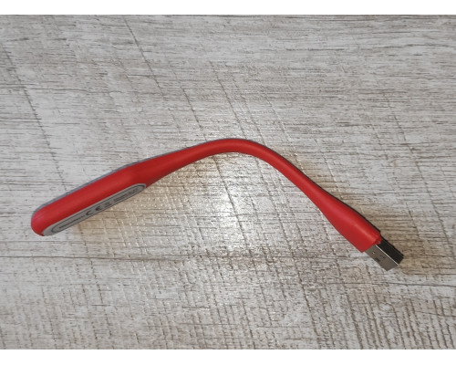 LED лампа USB на гибкой ножке новая красная