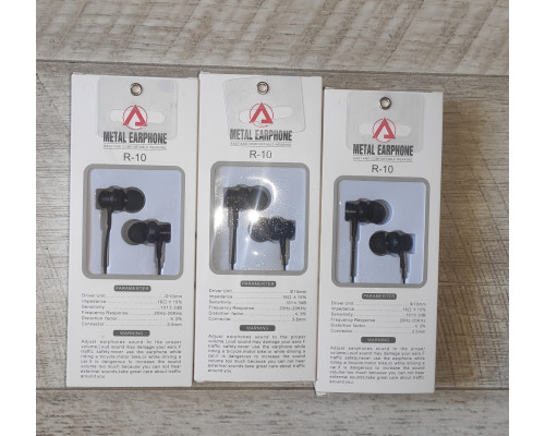 Распродажа Наушники проводные вакуумные Airuika R-11 черные, белые, черно-красные новые