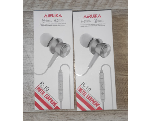 Распродажа Наушники проводные вакуумные Airuika R-11 черные, белые, черно-красные новые