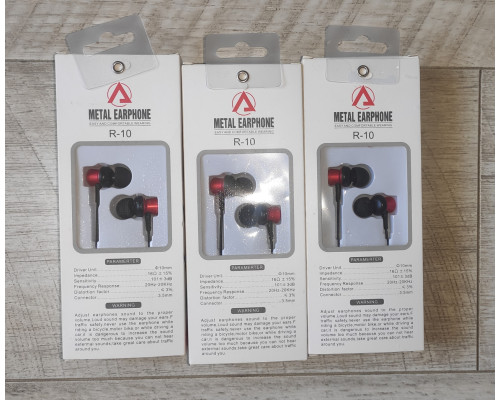 Распродажа Наушники проводные вакуумные Airuika R-11 черные, белые, черно-красные новые