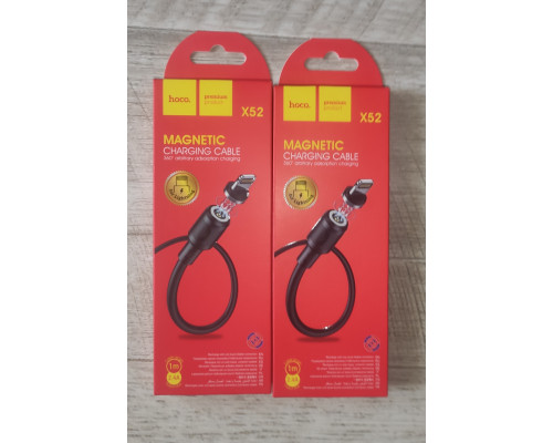 Кабель магнитный зарядки Hoco X52 USB to Lightning 2.4 А 1 м черный