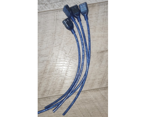 Уценка Обрезок кабеля USB мама длина 15-20 см силиконовый синий