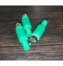 Штекер видео RCA под пайку зелёный