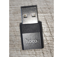 Адаптер переходник Hoco UA17 USB 2.0 male to Type C female черный