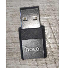 Адаптер переходник Hoco UA17 USB 2.0 male to Type C female черный