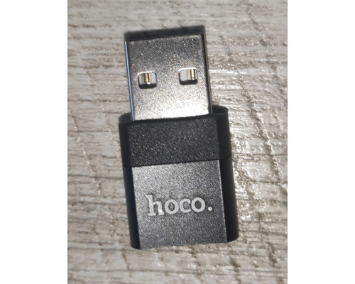 Адаптер переходник Hoco UA17 USB 2.0 male to Type C female черный