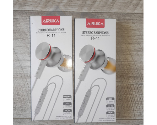Распродажа Наушники проводные вакуумные Airuika R-10 черные, белые, черно-красные новые