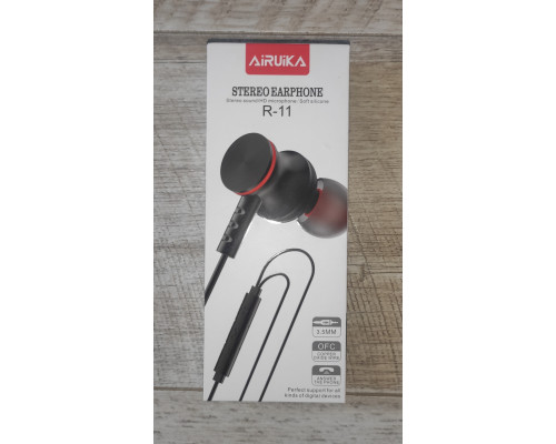 Распродажа Наушники проводные вакуумные Airuika R-10 черные, белые, черно-красные новые