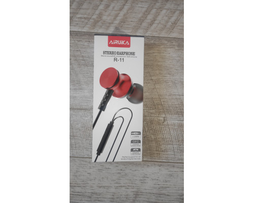 Распродажа Наушники проводные вакуумные Airuika R-10 черные, белые, черно-красные новые