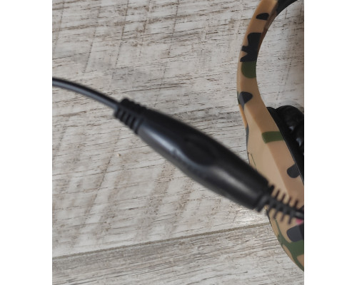 Наушники игровые проводные с микрофоном Fulltech B13 с регулятором громкости жёлтый хаки