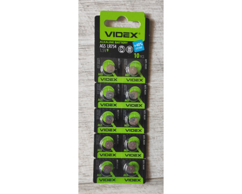 Уценка Батарейка Videx Alkaline AG5 LR754 1.5V блистер 10 шт Уценка Батарейка Videx Alkaline AG5 LR754 1.5V блистер 10 шт