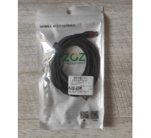 Кабель шнур зарядки Pzoz USB Type C в тканевой оплетке новый черный 3 м