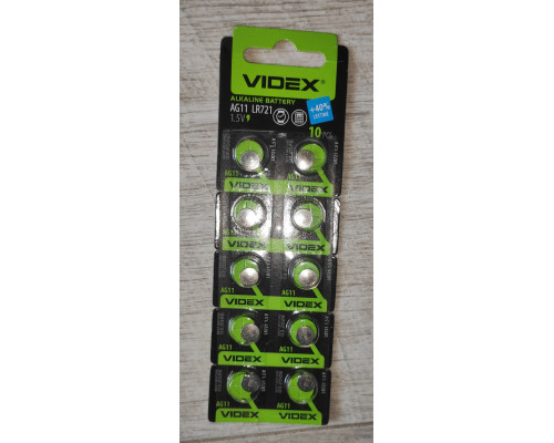 Уценка Батарейка Videx Alkaline AG11 LR721 1.5V блистер 10 шт Уценка Батарейка Videx Alkaline AG11 LR721 1.5V блистер 10 шт
