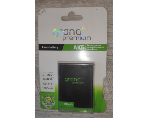 Распродажа Аккумуляторная батарея Grand Premium для смартфона Fly BL3216 IQ4414 1700 mAh Распродажа Аккумуляторная батарея Grand Premium для смартфона Fly BL3216 IQ4414 1700 mAh