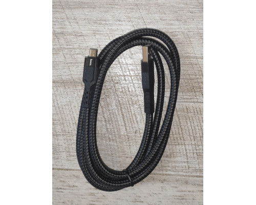Кабель зарядки Hoco U110 USB to Micro USB усиленная оплётка 1.2 м черный