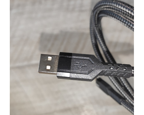 Кабель зарядки Hoco U110 USB to Micro USB усиленная оплётка 1.2 м черный