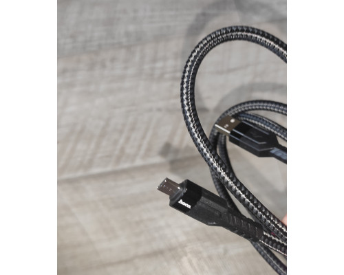 Кабель зарядки Hoco U110 USB to Micro USB усиленная оплётка 1.2 м черный