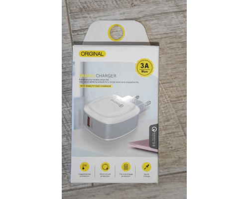 Блок питания быстрая зарядка сетевой на USB Original Travel Charger 3 A белый