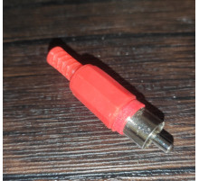 Штекер видео RCA под пайку красный