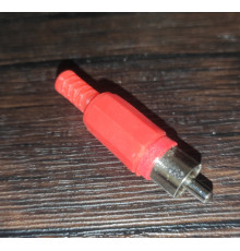 Штекер видео RCA под пайку красный