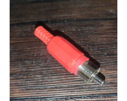 Штекер видео RCA под пайку красный