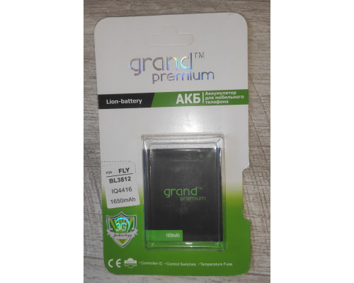Распродажа Аккумуляторная батарея Grand Premium для смартфона Fly BL3812 IQ4416 1650 mAh Распродажа Аккумуляторная батарея Grand Premium для смартфона Fly BL3812 IQ4416 1650 mAh