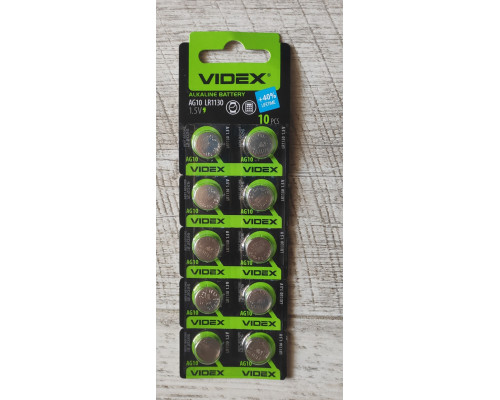 Уценка Батарейка Videx Alkaline AG10 LR1130 1.5V блистер 10 шт