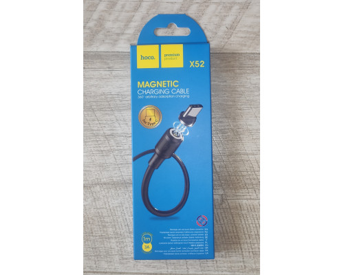 Кабель магнитный быстрой зарядки Hoco X52 USB to Type C 3A 1 м черный