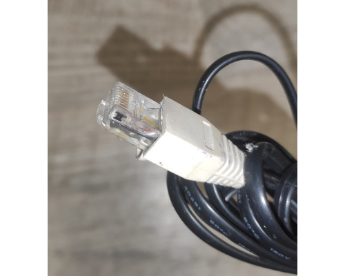 Кабель переходник интернет - модем коннекторы RJ45 - RJ12 2 м б/у черный Кабель переходник интернет - модем коннекторы RJ45 - RJ12 2 м б/у черный