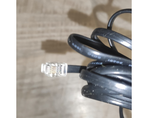 Кабель переходник интернет - модем коннекторы RJ45 - RJ12 2 м б/у черный Кабель переходник интернет - модем коннекторы RJ45 - RJ12 2 м б/у черный