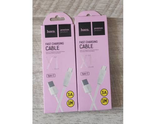 Кабель быстрой зарядки Hoco X1 USB to Type C 1 м белый
