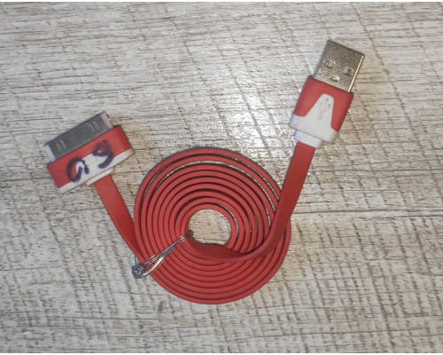 Распродажа Кабель зарядки USB для Iphone 4 прорезиненный новый красный Распродажа Кабель зарядки USB для Iphone 4 прорезиненный новый красный