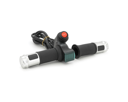 Ручка газу з кнопкою для електровелосипеда 12-72V+вольтметр, Box Ручка газу з кнопкою для електровелосипеда 12-72V+вольтметр, Box