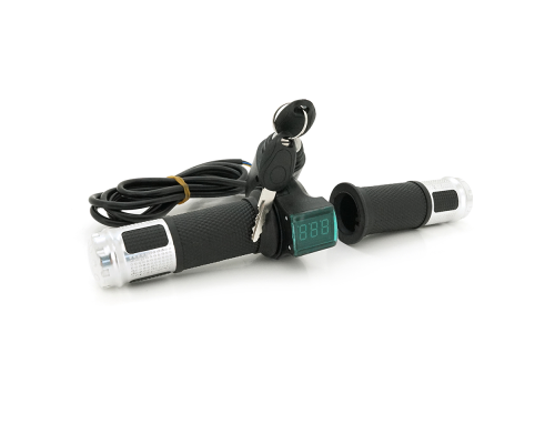 Ручка газу із ключем для електровелосипеда 12-72V+вольтметр, Box Ручка газу із ключем для електровелосипеда 12-72V+вольтметр, Box