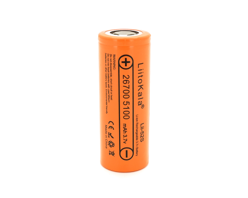 Акумулятор 26700 Li-Ion LiitoKala Lii-52S, 5000mAh (5100-5200mAh), 10A, 3.7V (2.75-4.2V), Orange, 2 шт в упаковці, ціна за 1 шт